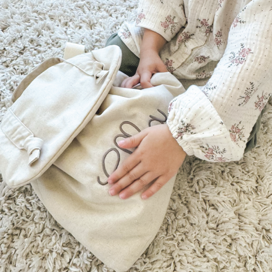 Linen Back To School Bag